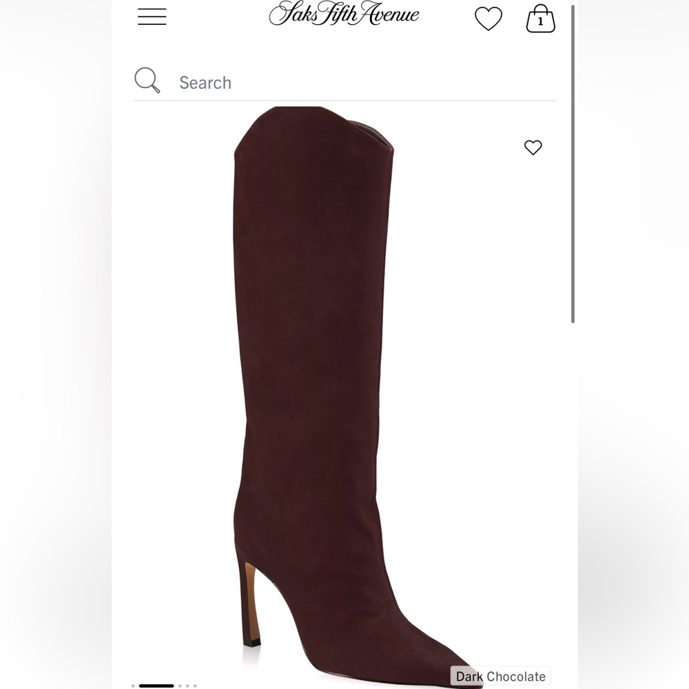 Saks Fifth Avenue brand chocolate suede boots